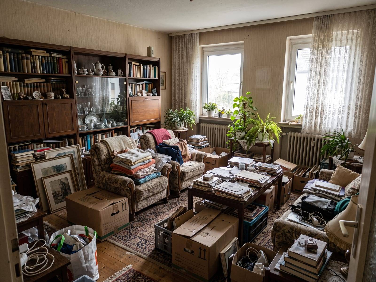 Vorher: Wohnzimmer – Haushaltsauflösung